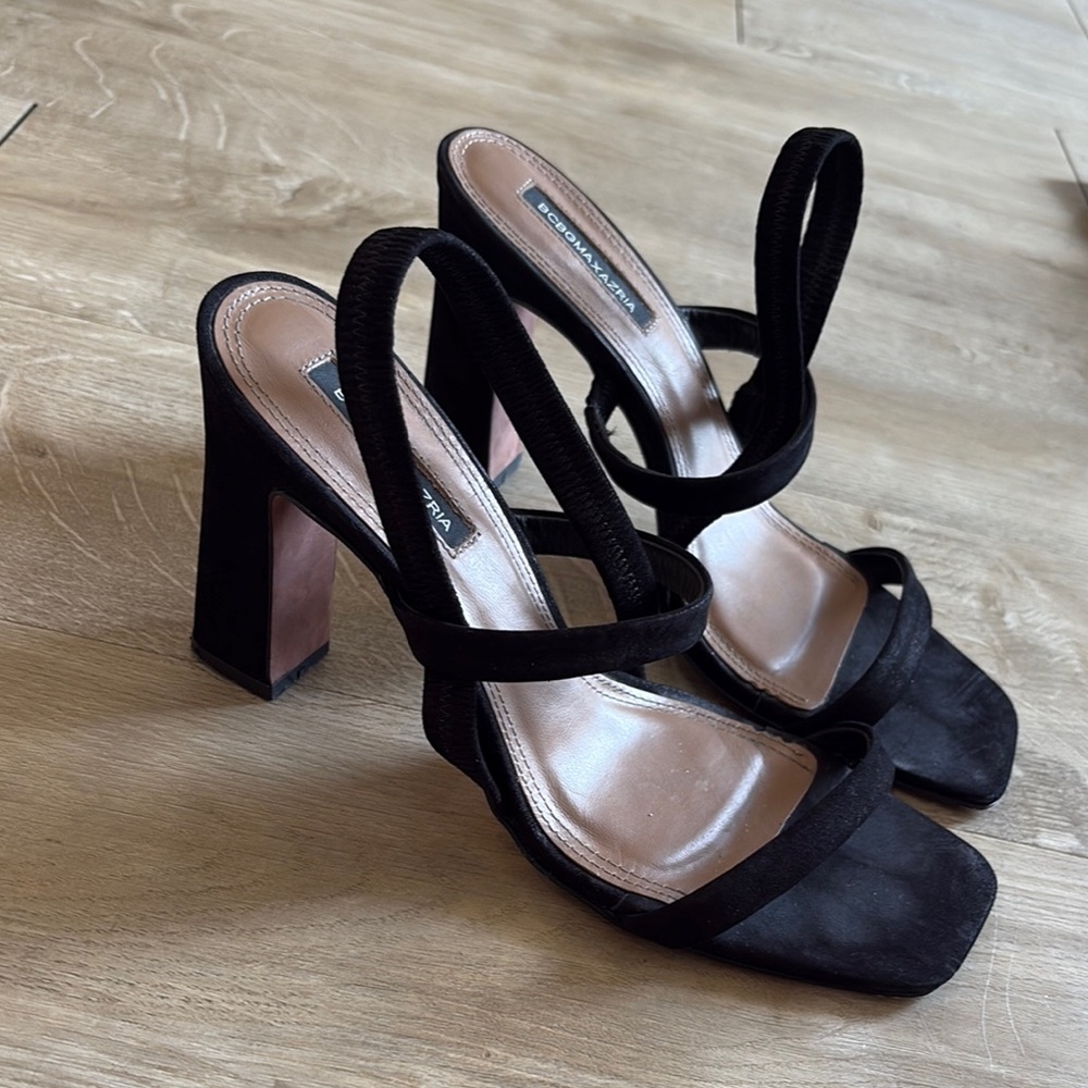 BCBG MaxAzria Black Strappy Heels 4 inches Size 8